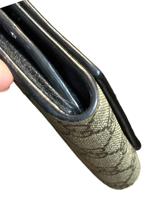 Gucci GG Marmont Compact Wallet Black Leather GG Supreme Canvas - Picture 6 of 15